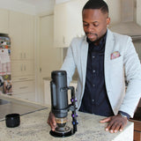 NowPresso Portable Espresso Machine Stand morning coffee in kitchen at home